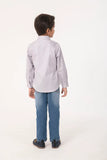 Boys Light Grey Casual Cotton Shirt