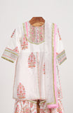 Block Printed Kurta and Sharara paired with soft net dupatta