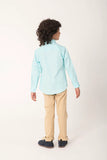 Boys Mint Green Casual Cotton Shirt With Beige Chinos Set