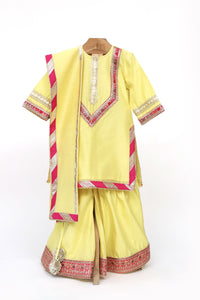 Chanderi Kurta And Sharara With Chanderi Dupatta