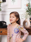Zarita Pink Sequin Mermaid Dress With Lavender Fish Tail Skirt and Flower Datailing