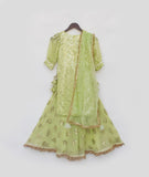 Pista Green Embroidery Kurti Sharara