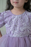 Lavender Seuence Dress With Back Flair