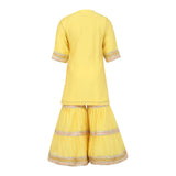 Chanderi Silk Kurta and Sharara with Gota Detailing and Net Dupatta