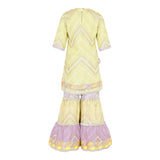 Chinon Kurta and Sharara with Gota Detailing and Net Dupatta