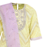 Chinon Kurta and Sharara with Gota Detailing and Net Dupatta
