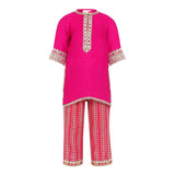 Gajji Silk Kurta and Georgette Gota Patti Embroidery Pant