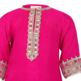 Gajji Silk Kurta and Georgette Gota Patti Embroidery Pant