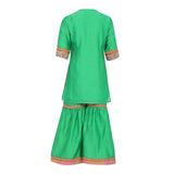 Chanderi Silk Kurta and Sharara with Gota Detailing and soft Net Dupatta