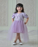 Lavender Seuence Dress With Back Flair