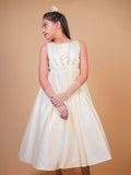 Off White Pearle Embellished Satin Gown
