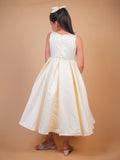 Off White Pearle Embellished Satin Gown
