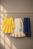 Yellow Peplum Lehenga Set