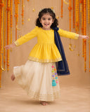 Yellow Peplum Lehenga Set