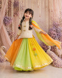 Orange Green Yellow Lehenga Set