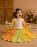 Orange Green Yellow Lehenga Set