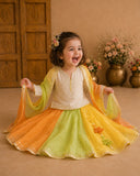 Orange Green Yellow Lehenga Set