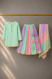 Mint Lilac Pink Lehenga Set