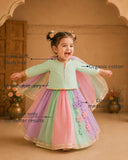 Mint Lilac Pink Lehenga Set