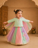 Mint Lilac Pink Lehenga Set