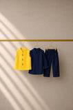 Navy Moon-Star Motif Waistcoat Kurta Set