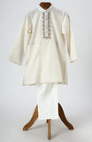 Silver Lurex Kurta with Glazed Cotton Pyjama