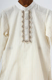 Silver Lurex Kurta with Glazed Cotton Pyjama