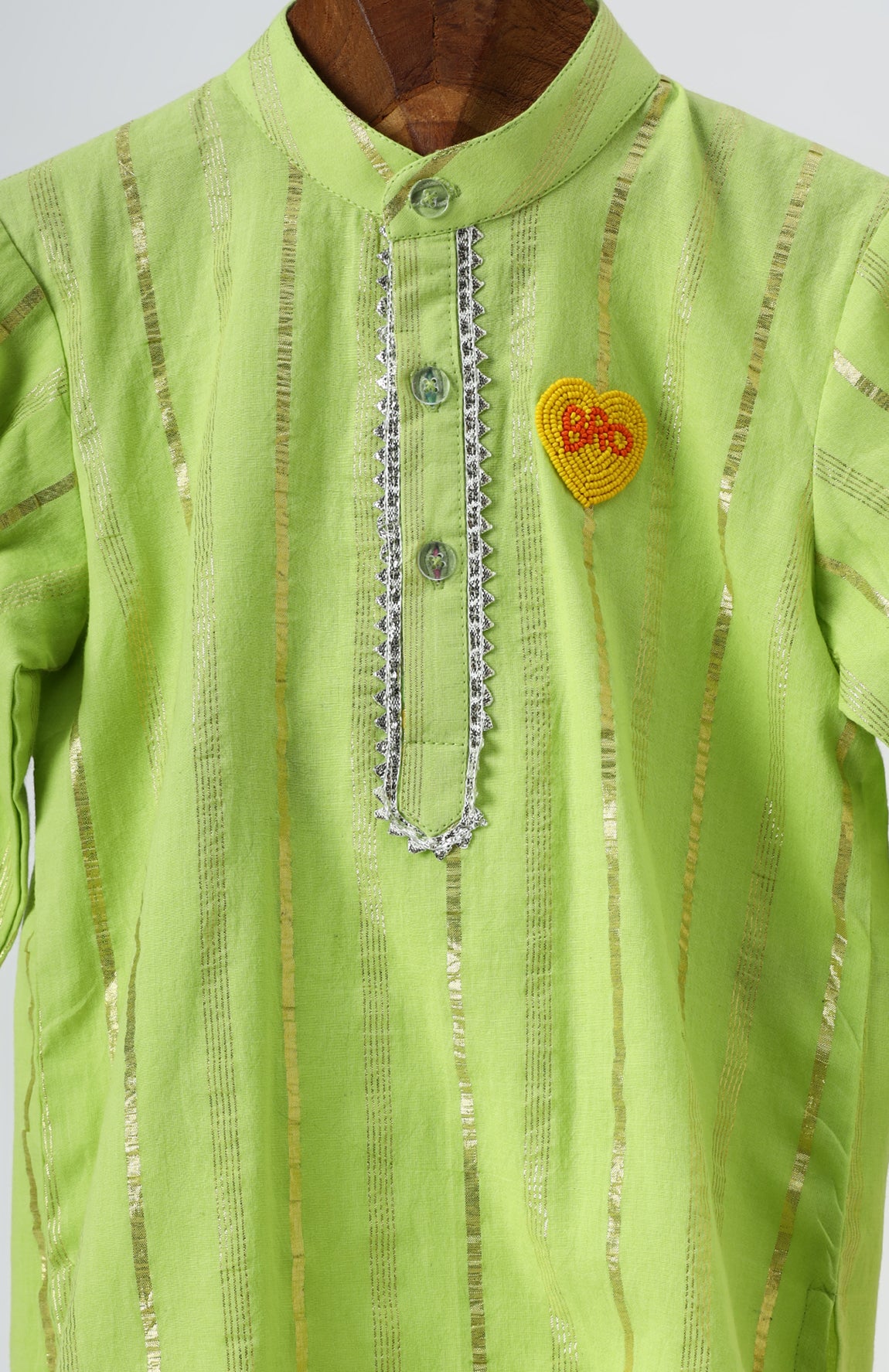 Neon cotton kurta with glazed cotton pyjama