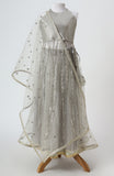Faux mirror embroidered choli and soft net lehnga and net dupatta