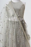 Faux mirror embroidered choli and soft net lehnga and net dupatta