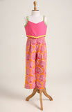 Cotton plain crop top with floral pants. Detailed with Lace trimmings.