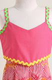 Cotton plain crop top with floral pants. Detailed with Lace trimmings.