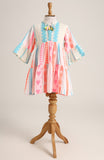Cotton Dress with Bell Sleeves. Detailed with Dori and Tassels