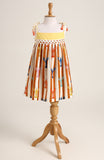Lobster colourful print sleeveless dress. Detailed with lace trims on shoulder straps