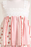 Cotton printed sleeveless Co-ord Set with shorts. Detailed with Lace trimmings.