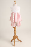 Cotton printed sleeveless Co-ord Set with shorts. Detailed with Lace trimmings.