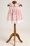 Cotton Dress with Short Sleeves. Detailed with Lace