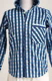 Cotton checks shirt with Hoodie. Shorts not included.