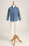 Cotton checks shirt with Hoodie. Shorts not included.
