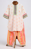 Small prints cotton kurta with vertical stripes printed salwar