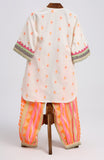 Small prints cotton kurta with vertical stripes printed salwar