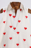 Heart printed collar neck chanderi kurta with printed salwar