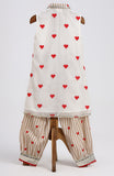 Heart printed collar neck chanderi kurta with printed salwar
