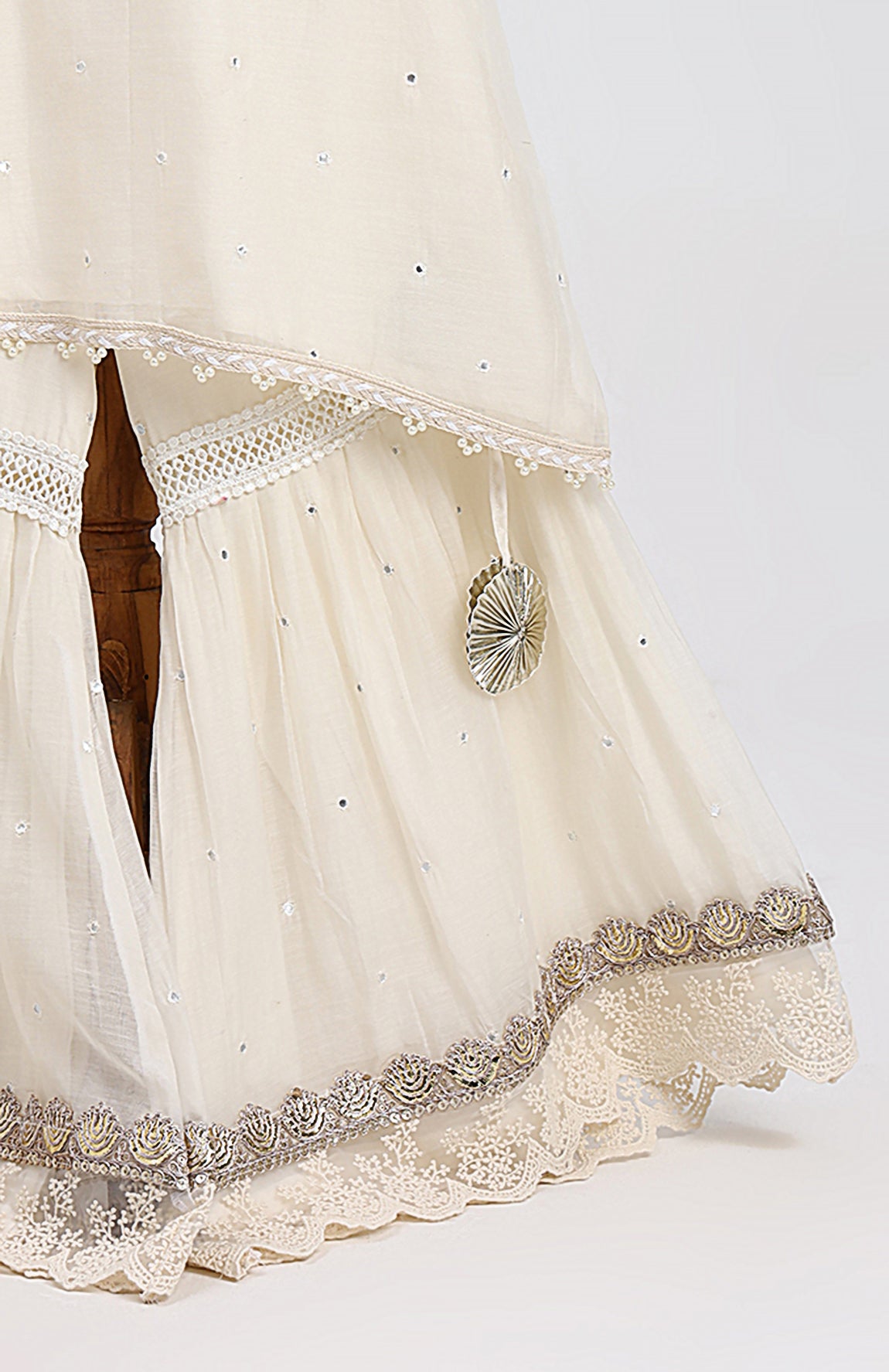 Chanderi mini mirror sequin emblishments kurta and sharara
