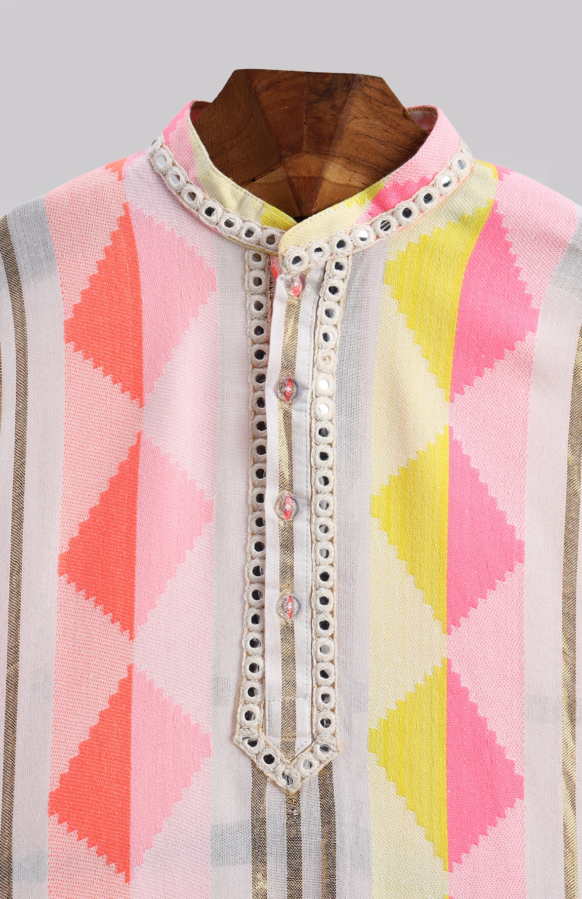 Neon cotton kurta with glazed cotton pyjama