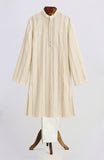 Off white silver lurex kurta with glazed cotton pyjama