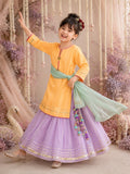 Orange Palm Lehenga Set