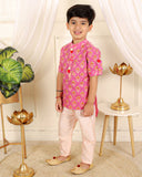 Cotton Print Jacket Style Kurta With Pyjama