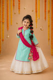 Mint Bird Lehenga Set