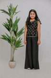 BLACK HEART BIB PANT SET